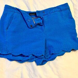 Cynthia Rowley Linen Lined Scalloped Shorts